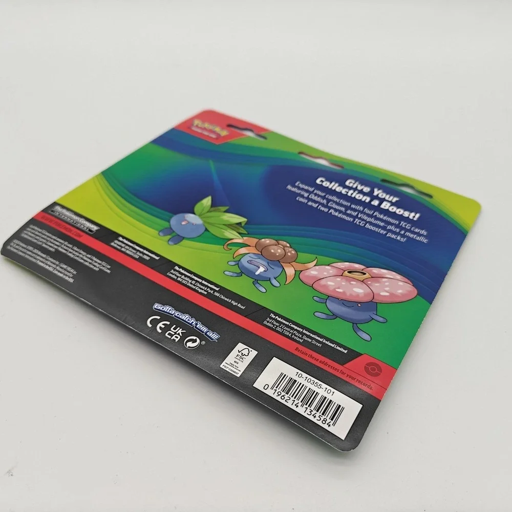 Pokemon Trading Card Came Oddish Gloom Vileplume, Coin, And Two Booster Pack New